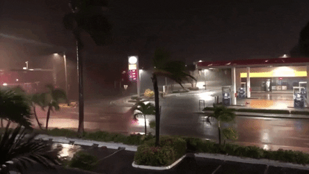 Tropical Storm Panoramic Shot Downtown Flooding GIF