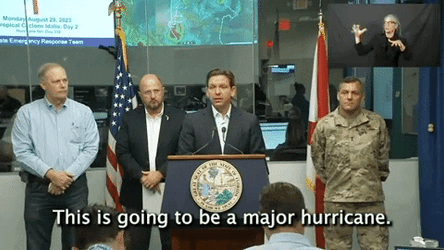 Tropical Storm Ron DeSantis News Briefing GIF