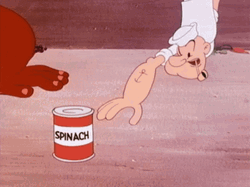 Troubled Popeye Reaching Spinach GIF