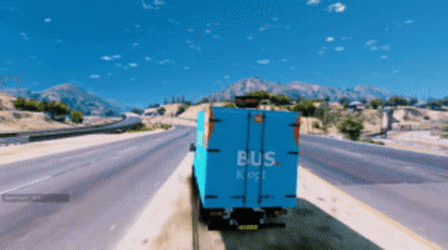 Truck Crash Hit Land Beside Road GIF