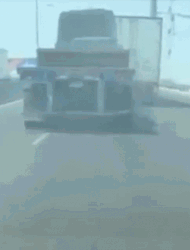 Truck Crash Hit Side Road Signage GIF
