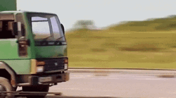 Truck Crash Hit Small Pole GIF
