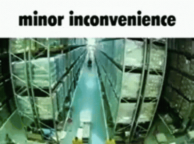 Truck Driving Down Conveyor Belt With Minor Inconvenience GIF