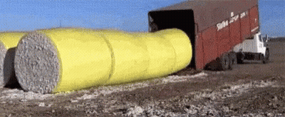 Truck Loading Bales Of Hay GIF