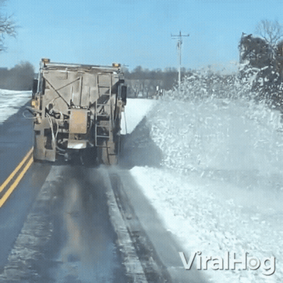 Truck Plowing Snow Viralhog GIF