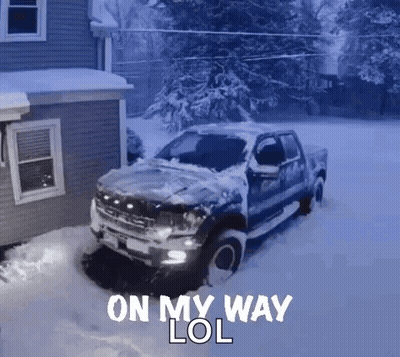 Truck Stuck In Snow On My Way Lol GIF