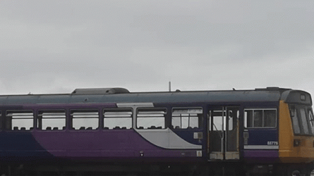 Truck Towing Train Crash GIF