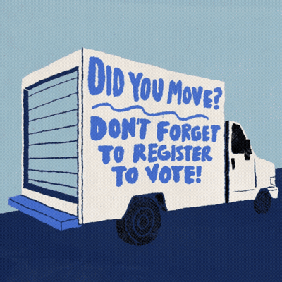 Truck With We're Moving Sign GIF