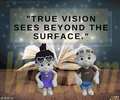 True Vision Sees Beyond The Surface Poster With Boy And Girl GIF