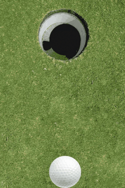 Trump Golf Ball Rolling Falling Inside Hole GIF