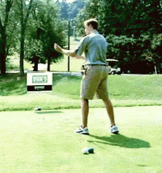 Trump Golf Man Kneel After Swing GIF