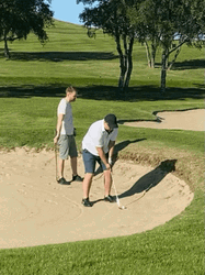 Trump Golf On Sand GIF