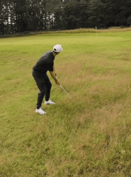 Trump Golf Player Laughing After Swing GIF