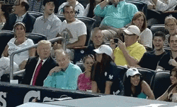 Trump Golf Wave Crowd GIF