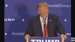 Trump Podium Happy Laughing GIF