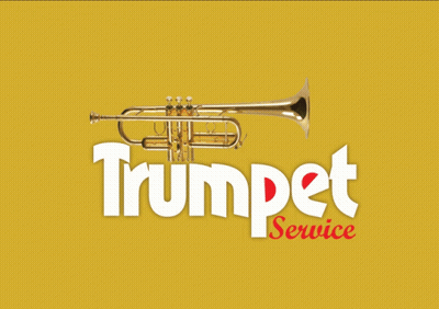 Trumpet On Yellow Background Saying Trumpet Service GIF