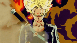 Trunks Dragon Ball Angry Fire Explosion GIF
