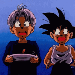 Trunks Goku Dragon Ball Nervous Shocked GIF
