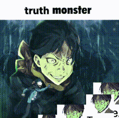 Truth Monster Green Face Cartoon GIF