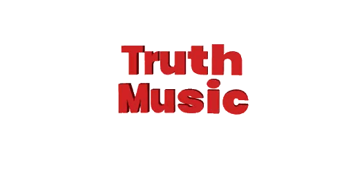 Truth Music Logo In Red On White Sticker