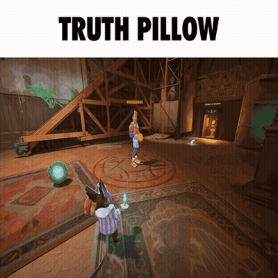 Truth Pillow Video Game In Dark Room GIF