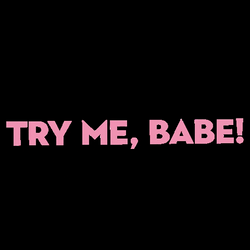 Try Me Text With White Dots GIF