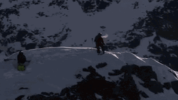 Trying Ski From The Top Of The Mountain GIF