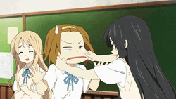Tsumugi Kotobuki Face Pulls GIF
