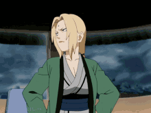 Tsunade Pointing And Bouncing GIF