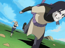 Tsunade Running With Orochimaru GIF