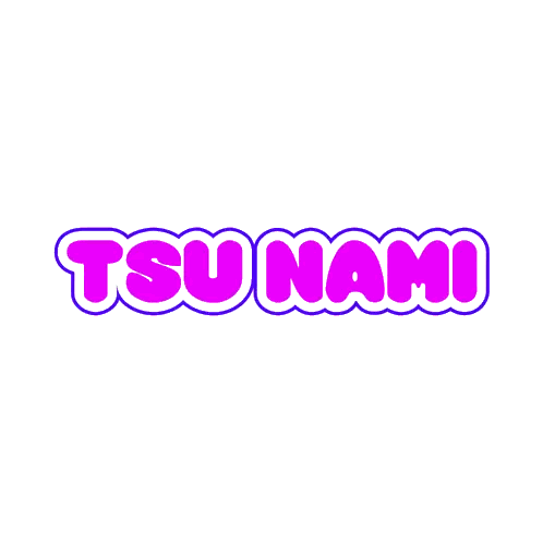 Tsunami Logo In Purple And White Sticker