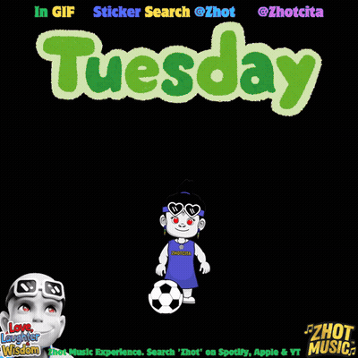 Tuesday Sticker In Green GIF
