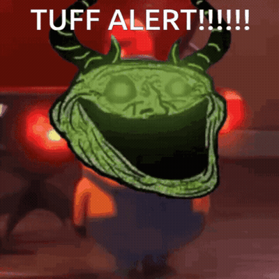 Tuff Alert Cartoon Character With Horns GIF