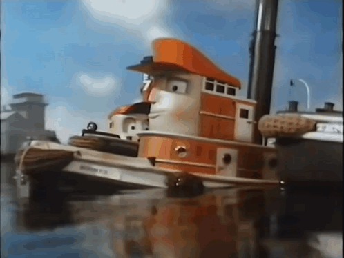 Tugboat On Water GIF