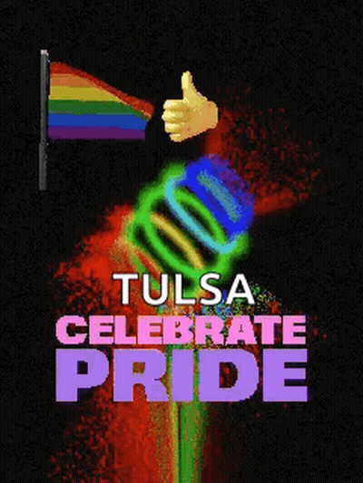 Tulsa Celebrate Pride Rainbow Flag Poster GIF