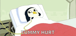 Tummy Hurt Adventure Time Gunter GIF