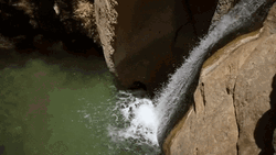 Tunisia Hidden Cliff Waterfalls GIF