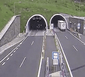 Tunnel Car Crush GIF