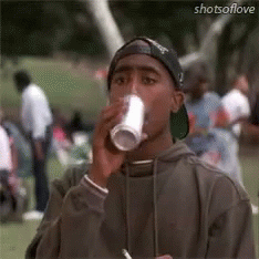 Tupac Drinking Soda