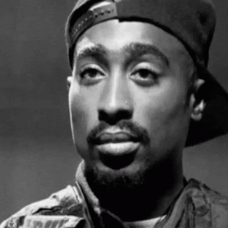 Tupac Shakur Black And White With Hat GIF