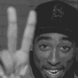 Tupac Showing Peace Sign