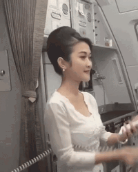 Turbulence Flight Stewardess GIF