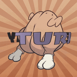 Turkey Day Animated Cooked Bird Flapping GIF