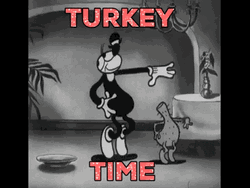 Turkey Day Dizzy Dishes Bimbo Dancing GIF