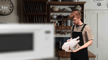 Turkey Dinner In Microwave Thanksgiving Meme GIF