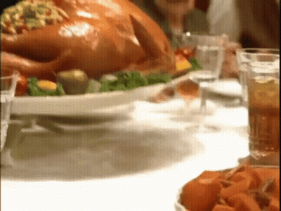 Turkey On A Plate With Other Food GIF