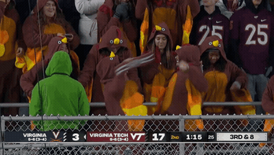 Turkey People Watching Virginia Tech Vs Virginia Football GIF