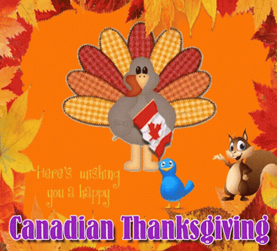 Turkey With Canadian Flag On Tail GIF