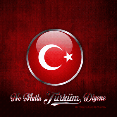 Turkish Flag Ne Mutlu Turkum Diyene GIF