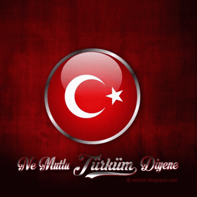Turkish Flag With Ne Mutlu Türküm Diyene GIF